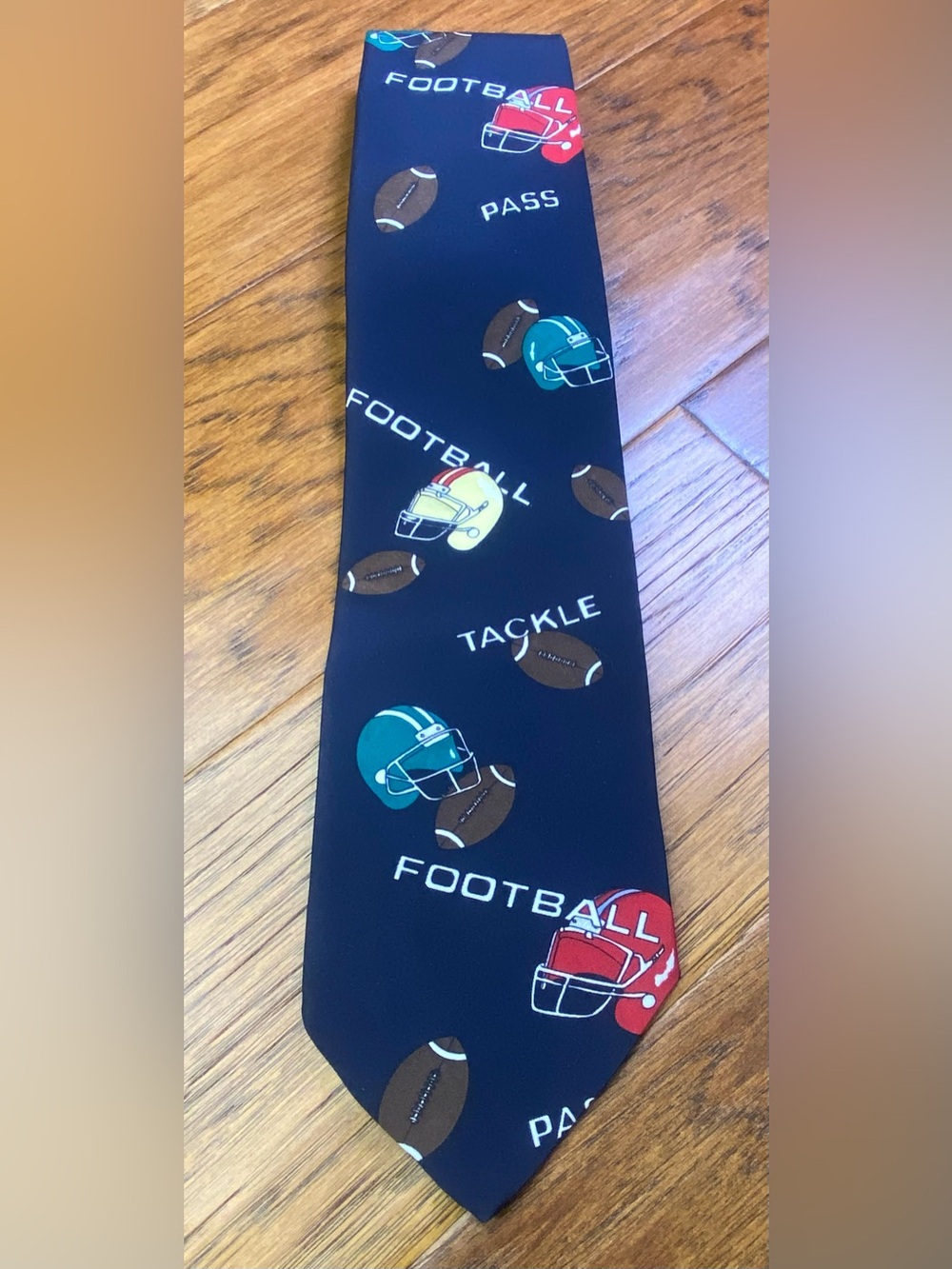 American Sports Navy Football‎ Print Tie